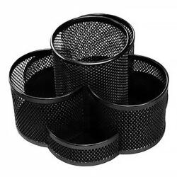  Írószertartó fémhálós forgatható fekete (DKC2483) - iconink