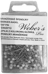  Gombostű WEBER`S műanyag dobozban fehér fejjel - nyomtassingyen