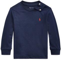 Ralph Lauren gyerek pamut hosszú ujjú felső - sötétkék 70-74