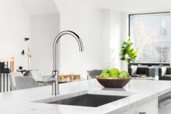 INVENA GABRO PLUS konyhai csaptelep fehér márvány hatású fogantyúval, króm BZ-3P-001-V (BZ-3P-001-V)
