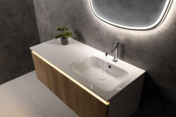 SAPHO Areca öntött márvány mosdó 101x52 cm csaplyukkal és túlfolyóval, jobbos/fehér AC101R (AC101R)