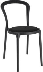 King Home SLIM Polipropilén Szék Fekete Szövet Párnával (KHM-PP-134A-BLACK)