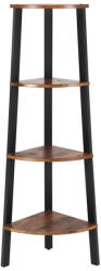VASAGLE Ipari Sarokpolc 4-Szintes Létrás Könyvespolc Rusztikus Barna-Fekete (EUZ-LLS34XV1)