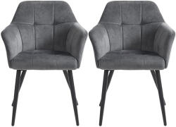 SONGMICS Modern Bársony Étkezőszék Szett Szürke Fém Lábakkal (EUZ-LDC071G02)