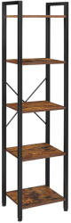 VASAGLE Ipari Stílusú Könyvespolc 5 Szintes Acélvázas Állvány Rusztikus Barna-Fekete (EUZ-LLS100B01) - prodis