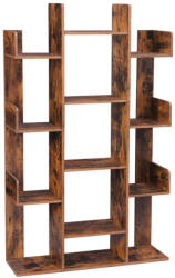 VASAGLE Fa Alakú Könyvespolc Rusztikus Barna 13 Tárolórekesszel (EUZ-LBC67BXV1) - prodis