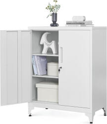 SONGMICS Többcélú Acél Tárolószekrény Zárható Ajtókkal Szürke (EUZ-OMC013G01) - prodis