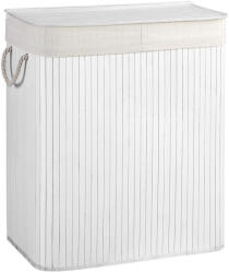 SONGMICS Bambusz Kétrészes Szennyestartó Kosár Fehér (EUZ-LCB64WT)