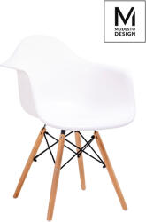 Modesto Design DAW DSW Polipropilén Fotel Fehér Bükkfa Lábakkal (KHM-C1025-WHITE)