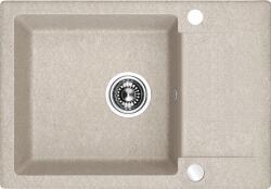 Kuchinox Celebes, 1 rekeszes gránit mosogató 650x440x185mm rövid csepegtetővel, bézs, LAV-SBL_413T (LAV-SBL_413T)