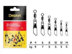 DELPHIN Biztonsági forgókapocs / 10db-#6/7kg (101003564) - nextfish