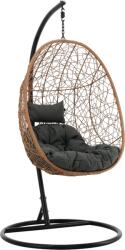 Klubfotel Függőfotel NATURAL - sötétszürke párnával, fekete vázzal