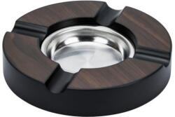 Padonio szivar hamutál 4 szál részére, dió színű, króm betéttel (H-523664)