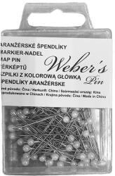 Gombostű WEBER`S műanyag dobozban fehér fejjel - tonerpiac