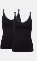 Sloggi 2 pack Sloggi Go Top cu bretele înguste negru bumbac organic, XL
