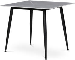 Artium Szürke Márványhatású Kerámia Asztal Fekete Fém Lábbal. 80x80 cm. HT-398M_WT (HT-398M_GREY)