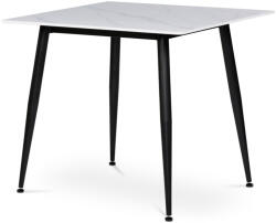 Artium Fehér Márványhatású Kerámia Asztal Fekete Fém Lábbal. 80x80 cm. HT-398M_WT (HT-398M_WT)