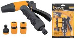 HOTECHE Locsolópisztoly műanyag állítható szórófejjel+csatlakozók 4 részes Hoteche (372005)
