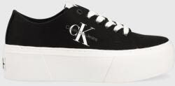Calvin Klein sportcipő FLATFORM+ CUPSOLE LOW TXT - fekete Női 40