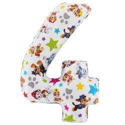 BP 4-es születésnapi szám fólia lufi fehér - Mancs őrjárat 72 cm
