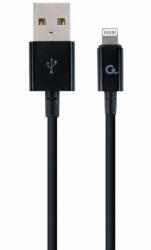 Gembird (CC-USB2P-AMLM-2M) 2m fekete USB2.0 / Lightning kábel