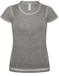 B&C BCTWD71 Női hidegfestett rövid ujjú póló, Grey Clash-XS (bctwd71grc-xs)