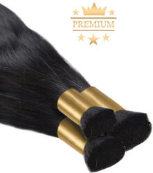 HairExtensionShop Prémium Natúr Póthaj Natúrfekete Super Double Drawn 50cm (Szín #1b) (VB-SDD-BDC-501B)