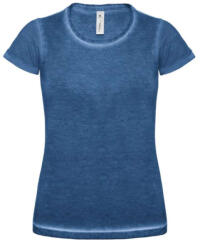 B&C BCTWD71 Női hidegfestett rövid ujjú póló, Blue Clash-M (bctwd71bcl-m)