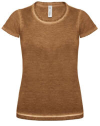 B&C BCTWD71 Női hidegfestett rövid ujjú póló, Rusty Clash-M (bctwd71rcl-m)