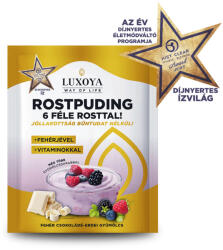 Luxoya - Rostpuding 6 féle rosttal - Fehér csokoládé - Erdei gyümölcs - 25g