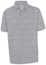 B&C BCPU422 vastag, rövid ujjú galléros piké póló, Heather Grey-M (bcpu422hgr-m)