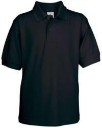 B&C Collection BCPK486 gyerek, rövid ujjú galléros pamut póló, Black-7/8 (bcpk486bl-7-8)