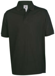 B&C BCPU422 vastag, rövid ujjú galléros piké póló, Black-S (bcpu422bl-s)