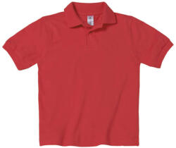 B&C Collection BCPK486 gyerek, rövid ujjú galléros pamut póló, Red-5/6 (bcpk486re-5-6)