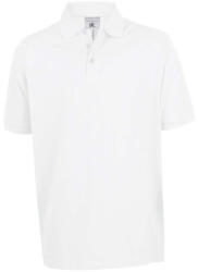 B&C BCPU422 vastag, rövid ujjú galléros piké póló, White-M (bcpu422wh-m)