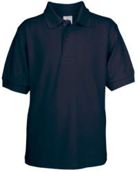 B&C Collection BCPK486 gyerek, rövid ujjú galléros pamut póló, Navy-9/11 (bcpk486nv-9-11)