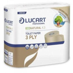 Lucart EcoNatural 4.3 kistekercses toalettpapír, 270lap/tek, 4tek. /cs. , 14cs. /zsugor