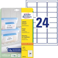 Avery Zweckform Etikett, 63, 5x33, 9 mm, fagyasztható, AVERY ZWECKFORM, 600 etikett/csomag (L7970-25) - iroszer24