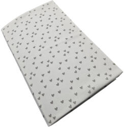  Pamut strech lepedő 60x120-70x140cm - Szürke Szivecskék (5999120539338)