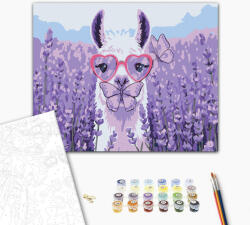 Alkotásutca LevenduLáma - Számfestő készlet kereten 40x50