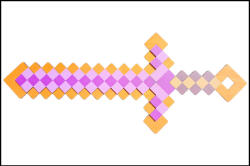  Fa Minecraft kard Narancssárga - Lila (PZ-10028)