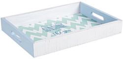 Bizzotto Tava lemn alb albastru Malibu 36x25.5x5 cm (0133166) Tava