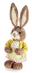 Decorer Figurina Iepuras Paste Girl rochita galbena textil fibre naturale 14 cm x 33 h (A58.07.30B)