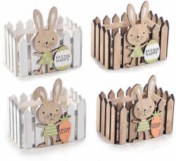 Decorer Set 4 cosulete Paste din lemn 12x8x12 cm (A51.41.52)