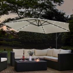 Juskys Umbrela de soare LED Brazilia Ø 3.0m - crem