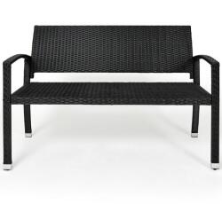 Deuba Bancă de grădină din ratan - negru