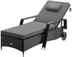 Deuba Recliner de lux cu roți negre - perne antracit