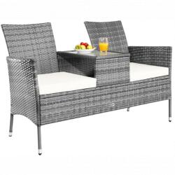 Deuba Banca ratan de gradina 143x55x88cm - gri