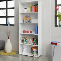 Deuba Bibliotecă 190 cm albă - 5 compartimente Biblioteca