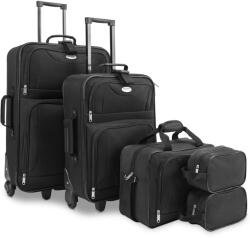 Deuba Set valize de călătorie pe roți, negre, 4 părți (60l, 34l, 16l, 3l) Valiza